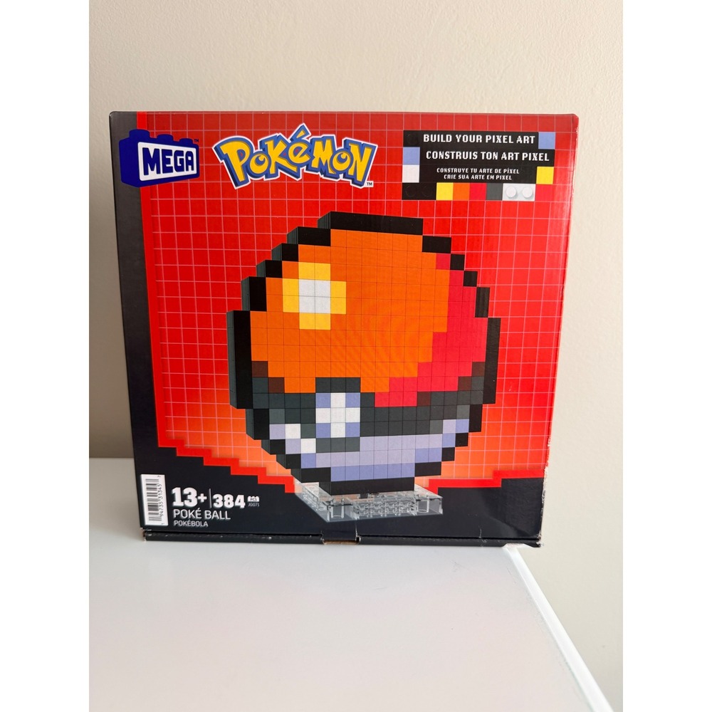 MEGA Pokemon Poke Ball Build Your Pixel Art 384pcs HJG71 Red White NWT